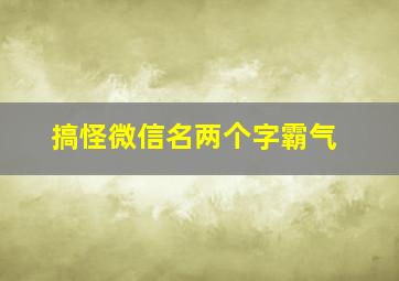 搞怪微信名两个字霸气