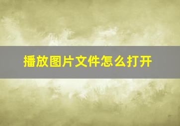 播放图片文件怎么打开