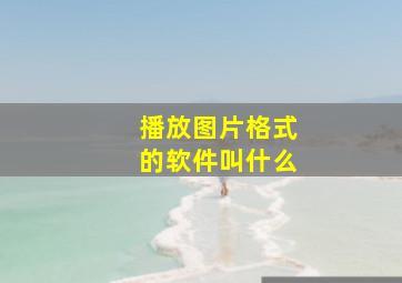 播放图片格式的软件叫什么