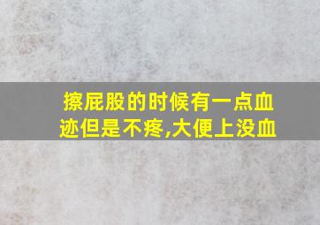 擦屁股的时候有一点血迹但是不疼,大便上没血