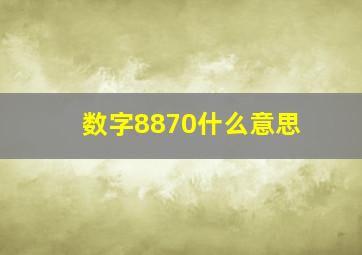 数字8870什么意思