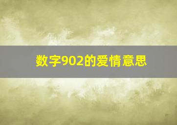 数字902的爱情意思