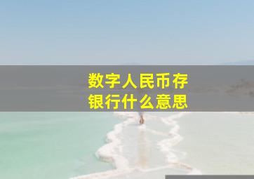 数字人民币存银行什么意思