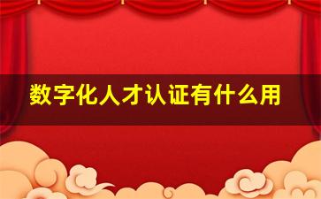 数字化人才认证有什么用