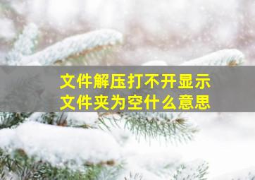 文件解压打不开显示文件夹为空什么意思