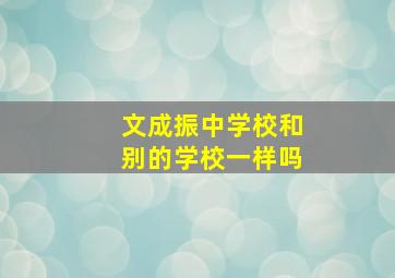 文成振中学校和别的学校一样吗