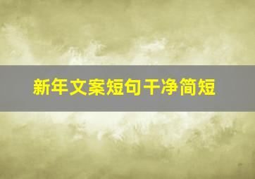 新年文案短句干净简短