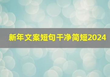 新年文案短句干净简短2024