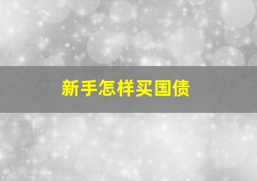 新手怎样买国债