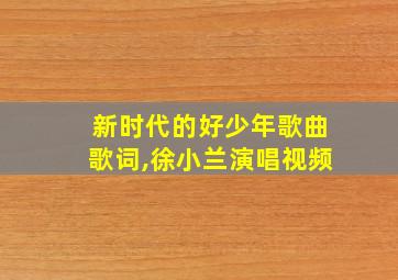 新时代的好少年歌曲歌词,徐小兰演唱视频