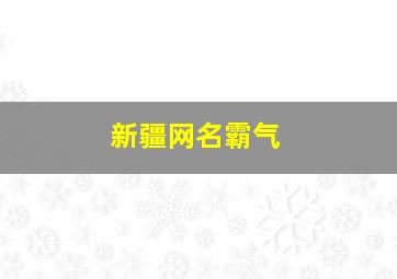 新疆网名霸气