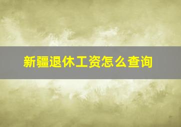 新疆退休工资怎么查询