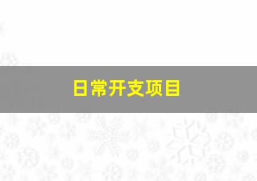 日常开支项目