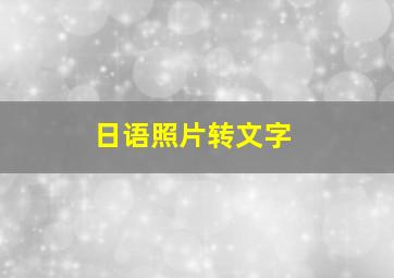 日语照片转文字