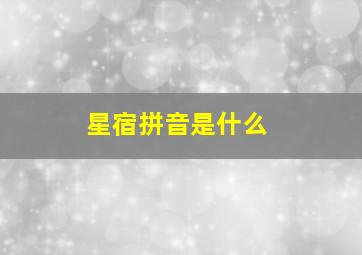 星宿拼音是什么