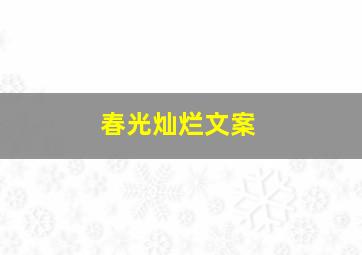 春光灿烂文案