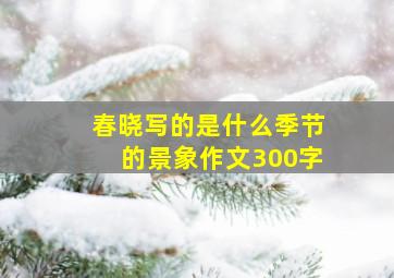 春晓写的是什么季节的景象作文300字