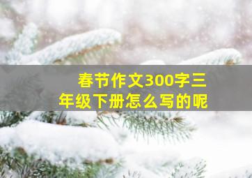 春节作文300字三年级下册怎么写的呢