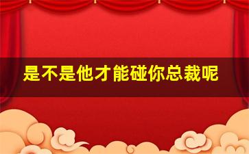 是不是他才能碰你总裁呢