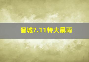 晋城7.11特大暴雨