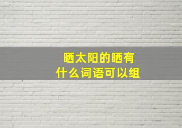 晒太阳的晒有什么词语可以组