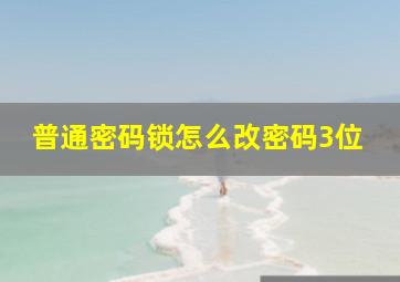 普通密码锁怎么改密码3位