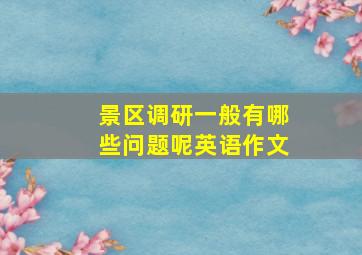 景区调研一般有哪些问题呢英语作文