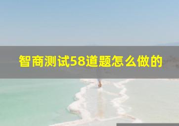 智商测试58道题怎么做的