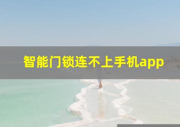 智能门锁连不上手机app