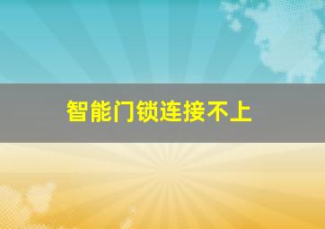 智能门锁连接不上