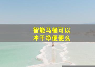 智能马桶可以冲干净便便么