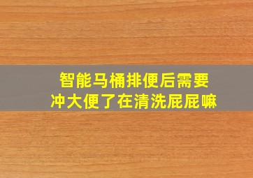 智能马桶排便后需要冲大便了在清洗屁屁嘛