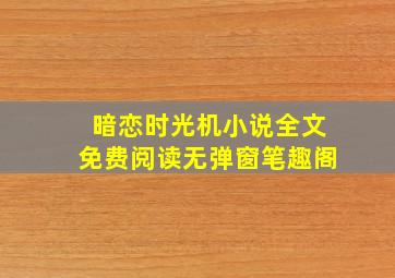 暗恋时光机小说全文免费阅读无弹窗笔趣阁