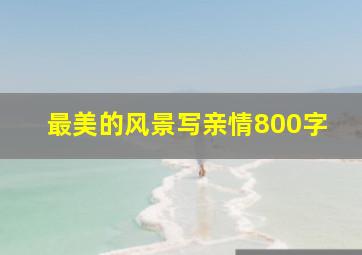 最美的风景写亲情800字