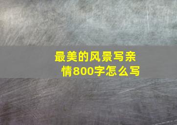 最美的风景写亲情800字怎么写