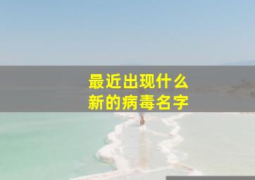 最近出现什么新的病毒名字