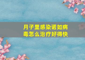 月子里感染诺如病毒怎么治疗好得快