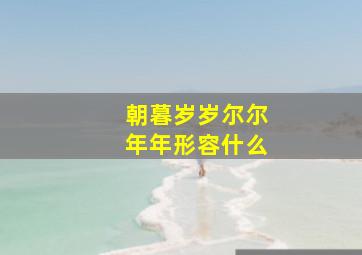 朝暮岁岁尔尔年年形容什么