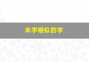 未字相似的字