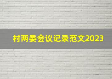 村两委会议记录范文2023