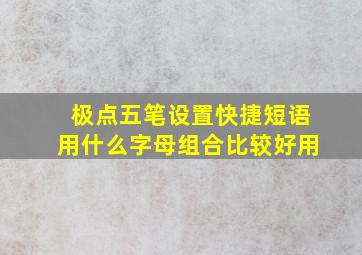 极点五笔设置快捷短语用什么字母组合比较好用