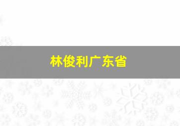 林俊利广东省