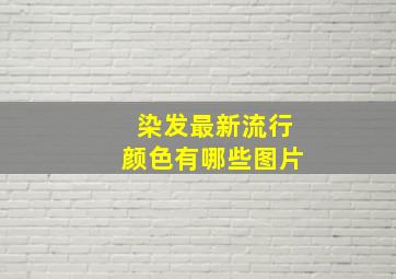 染发最新流行颜色有哪些图片