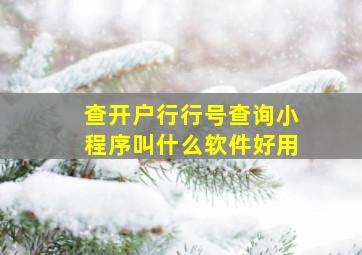 查开户行行号查询小程序叫什么软件好用