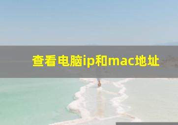 查看电脑ip和mac地址