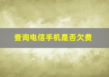 查询电信手机是否欠费