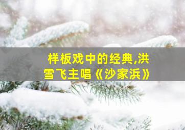 样板戏中的经典,洪雪飞主唱《沙家浜》