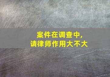 案件在调查中,请律师作用大不大