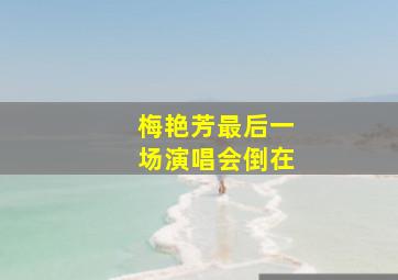 梅艳芳最后一场演唱会倒在