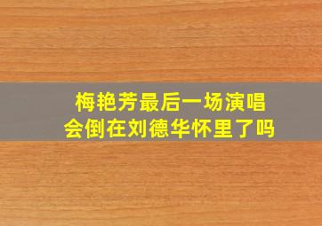 梅艳芳最后一场演唱会倒在刘德华怀里了吗